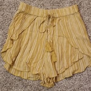 AE gold striped shorts